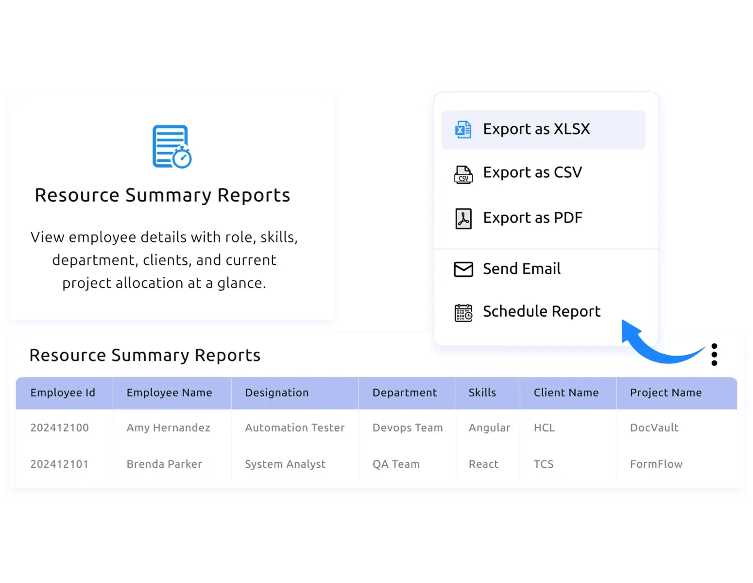 export reports in multiple formats